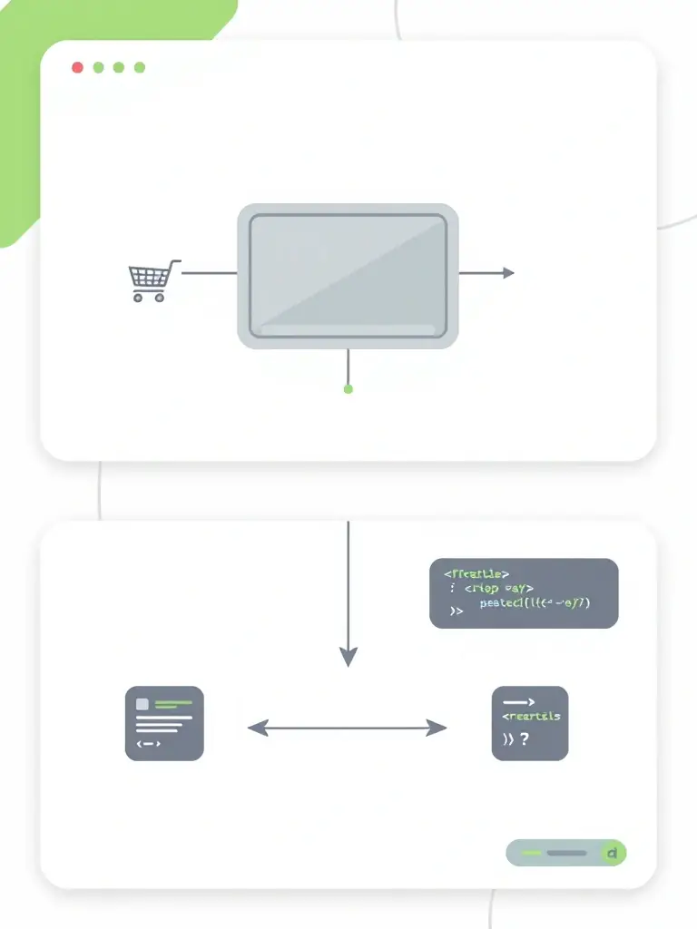 A graphic illustrating the steps to integrate a shopping cart into a live video platform for seamless transactions.