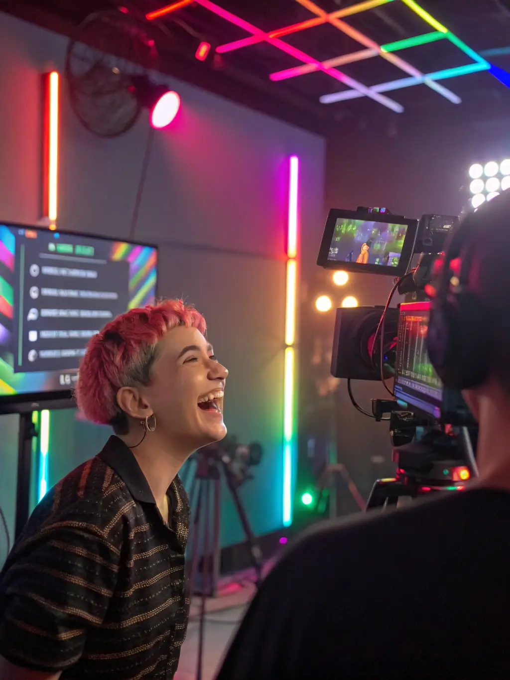 A dynamic image of a live streamer interacting with viewers during a product demonstration, highlighting the engagement aspect of live selling.